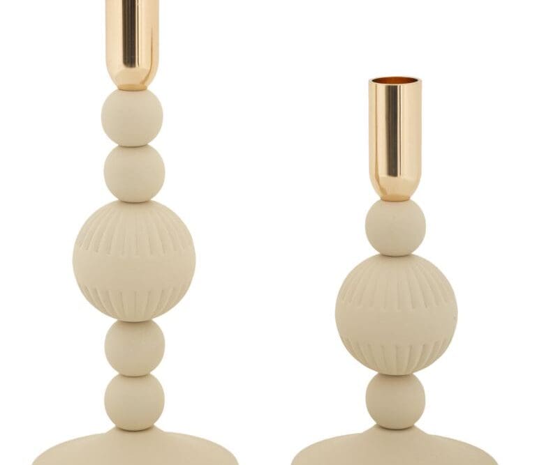 Portacandele Aster Crema - Set 2