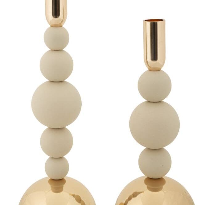 Portacandele Bolly Crema - Set 2