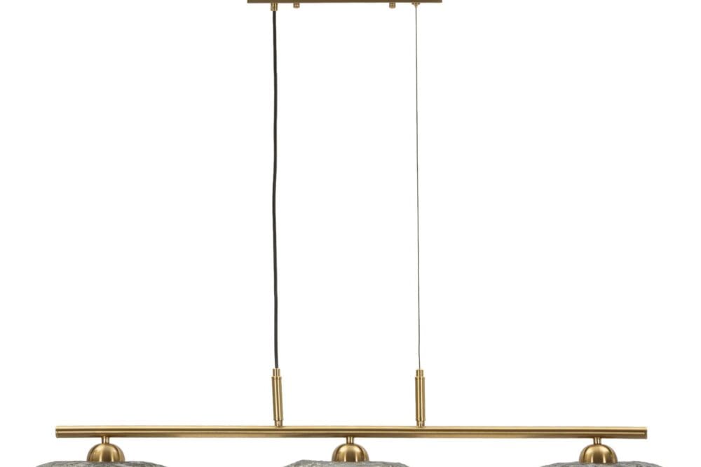 Lampadario Emily 3 luci Vetro Grigio