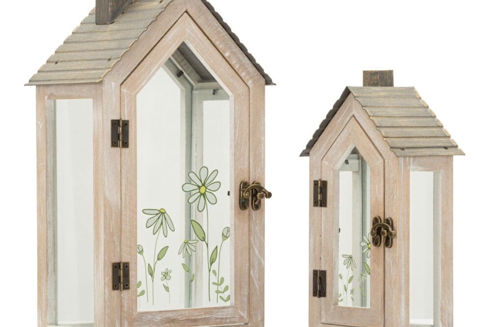 Lanterne in legno Home Flower - Set 2