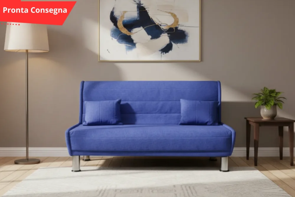 Divano Pronto letto mod.Bomber Blu pronta consegna