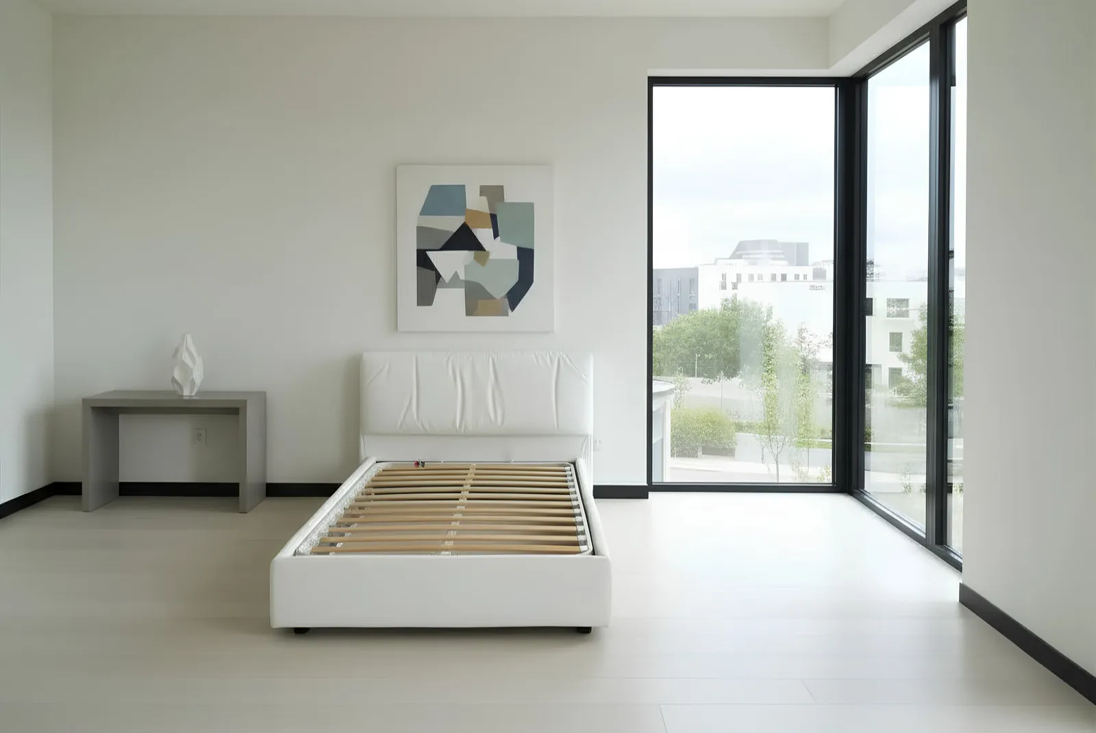 Letto Una Piazza e Mezzo con contenitore Bianco