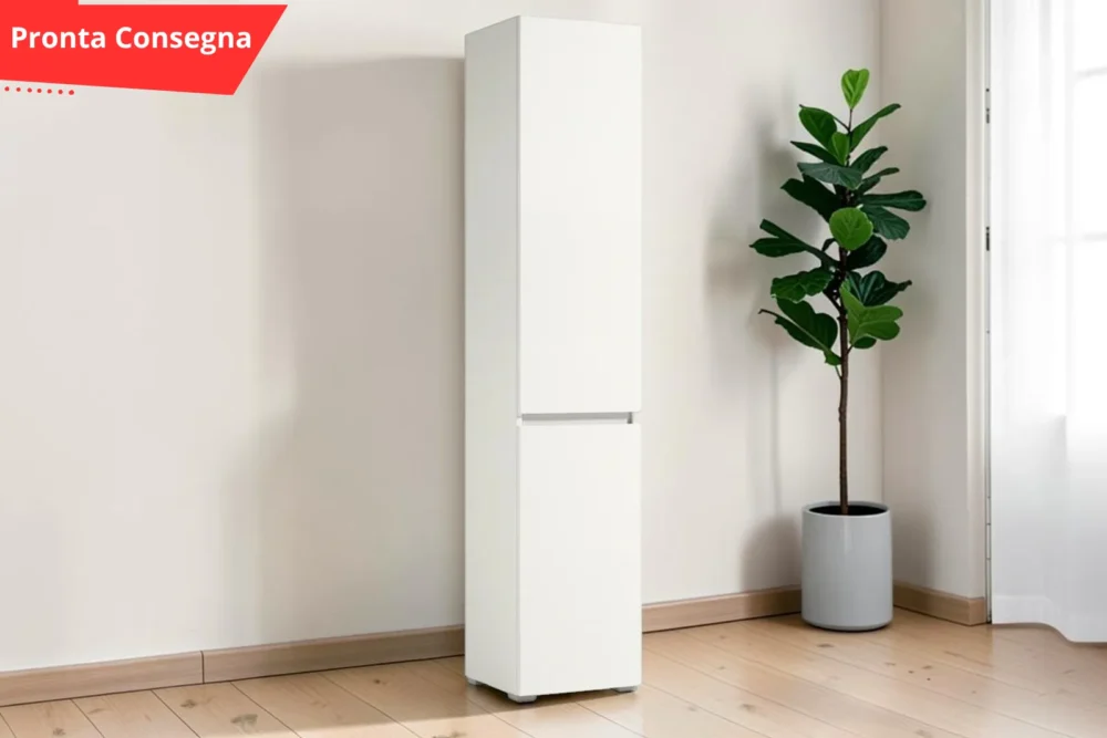 Mobile Nives con cestello porta biancheria Bianco pronta consegna