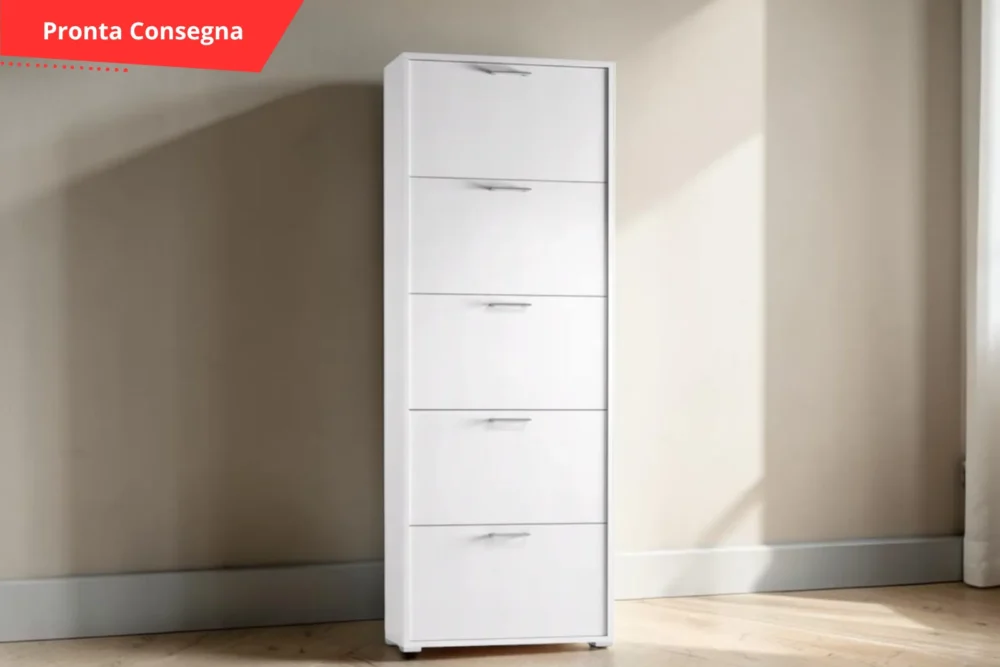 Scarpiera Iside Bianca con Cinque Ante pronta consegna