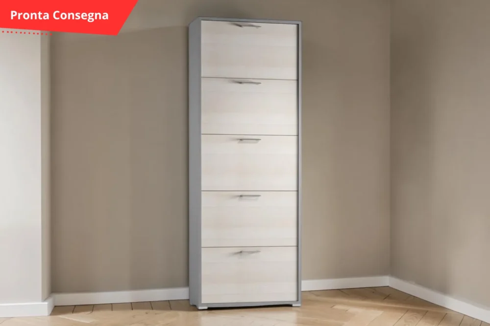 Scarpiera Iside Grigio con Cinque Ante pronta consegna
