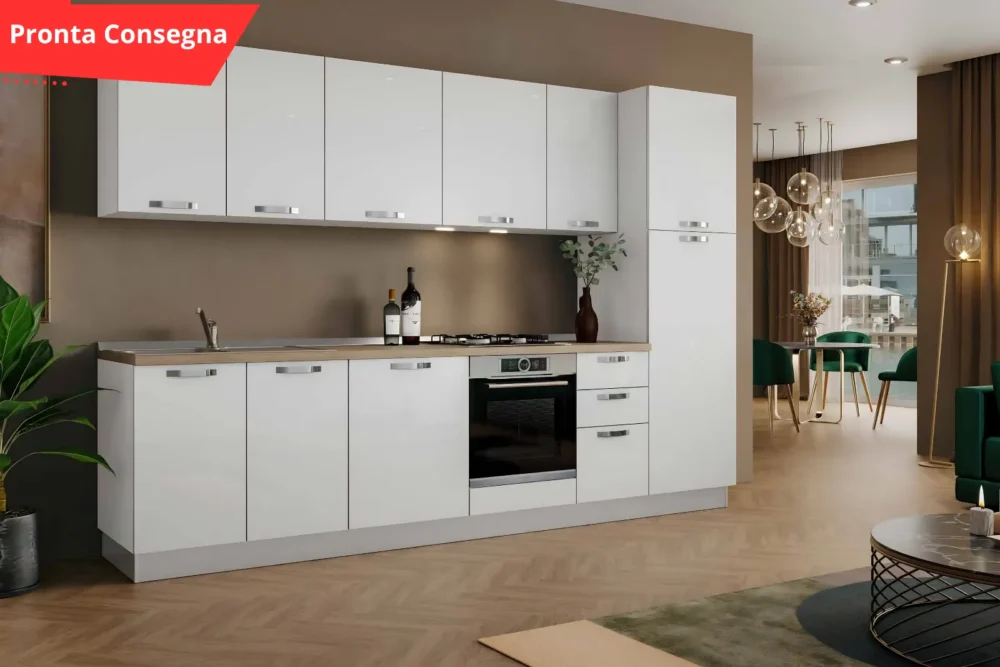 Cucina Orion 300 Bianco Lucido Pronta Consegna