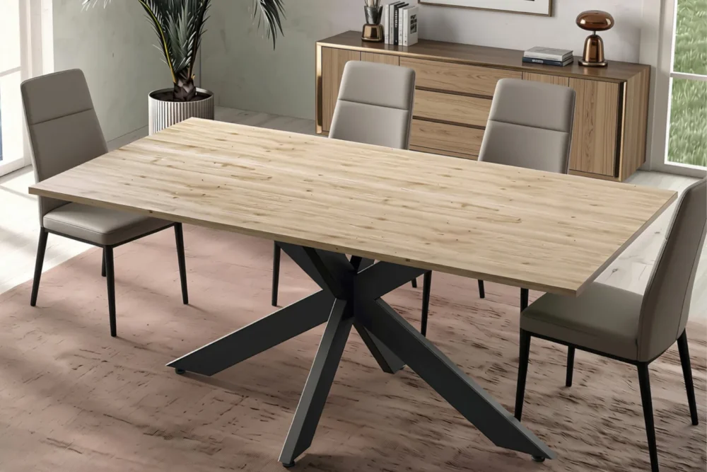 Tavolo Selen Fisso Piano Rovere Naturale 180x90